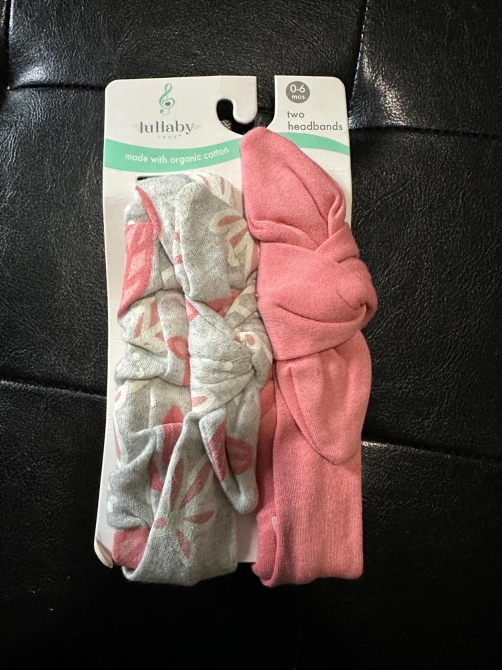 Lullaby Lane Baby Headbands - Pink & Gray Floral (0-6 mos)